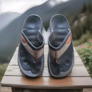 LL Bean Mens‎ Swift River Sport Size 10M Blue Gray Flip Flop Sandal 506031